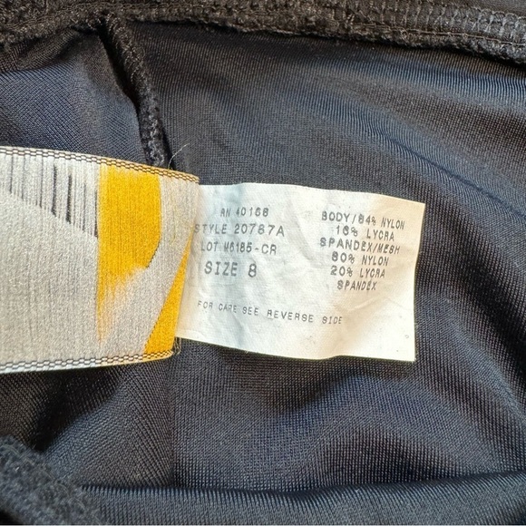 Vintage 80s Mainstream Swimsuit One Piece Bodysuit Halter Union Made USA Sz 8 - Picture 10 of 10